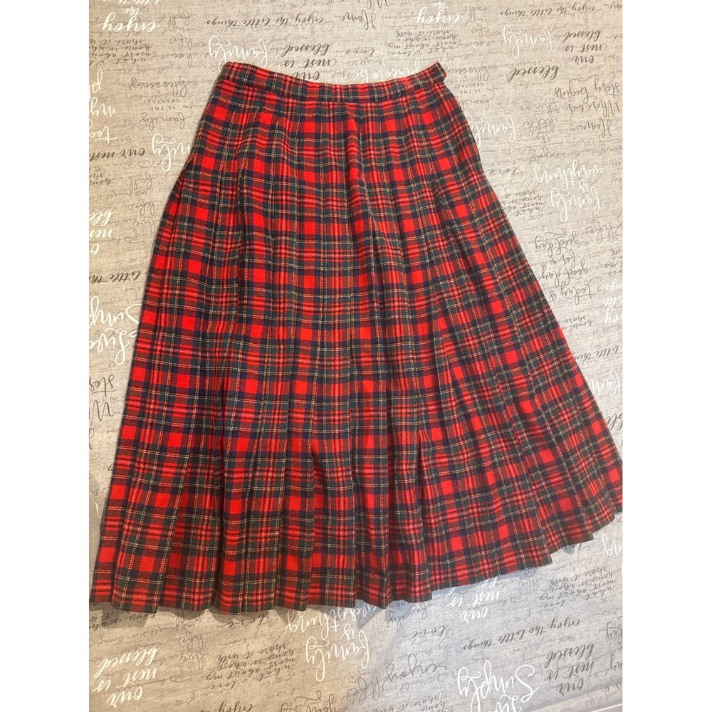 Pendleton Vintage Wool Plaid Midi Skirt Prince Charles Edward Stewart Tartan 10